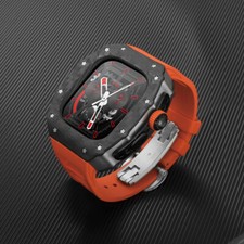 Premium Carbon Fiber Fluororubber For Apple Watch Ultra 3/2 49mm Case with Strap