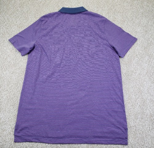Foundry Big & Tall XLT Mens Short Sleeve Purple/Navy Striped Quick Dri Collared - Picture 4 of 9