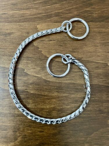 Dog Collar Puppy Collar Pet Collar Chain Collar Silver Herringbone Fancy 10”