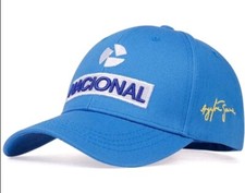 CAPPELLO AYRTON SENNA AZZURRO NATIONAL BERRETTO VISIERA REGOLABILE NUOVO
