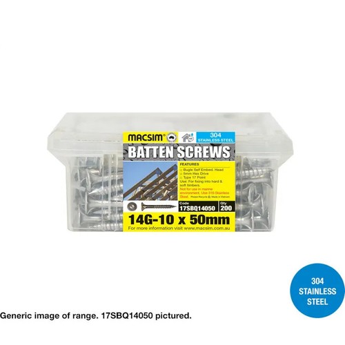 type-17-batten-screw-304-stainless-steel-14g-x-150mm-tub-of-50-ebay