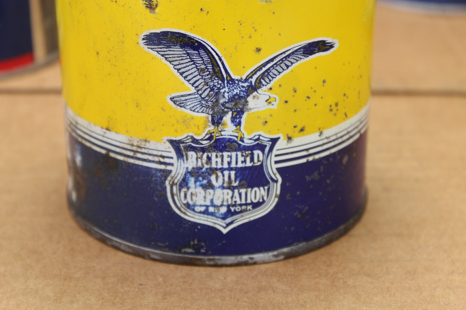 RARE * 1920searly 30s era RICHFIELD MOTOR OIL Old Soldered Seam Tin 1