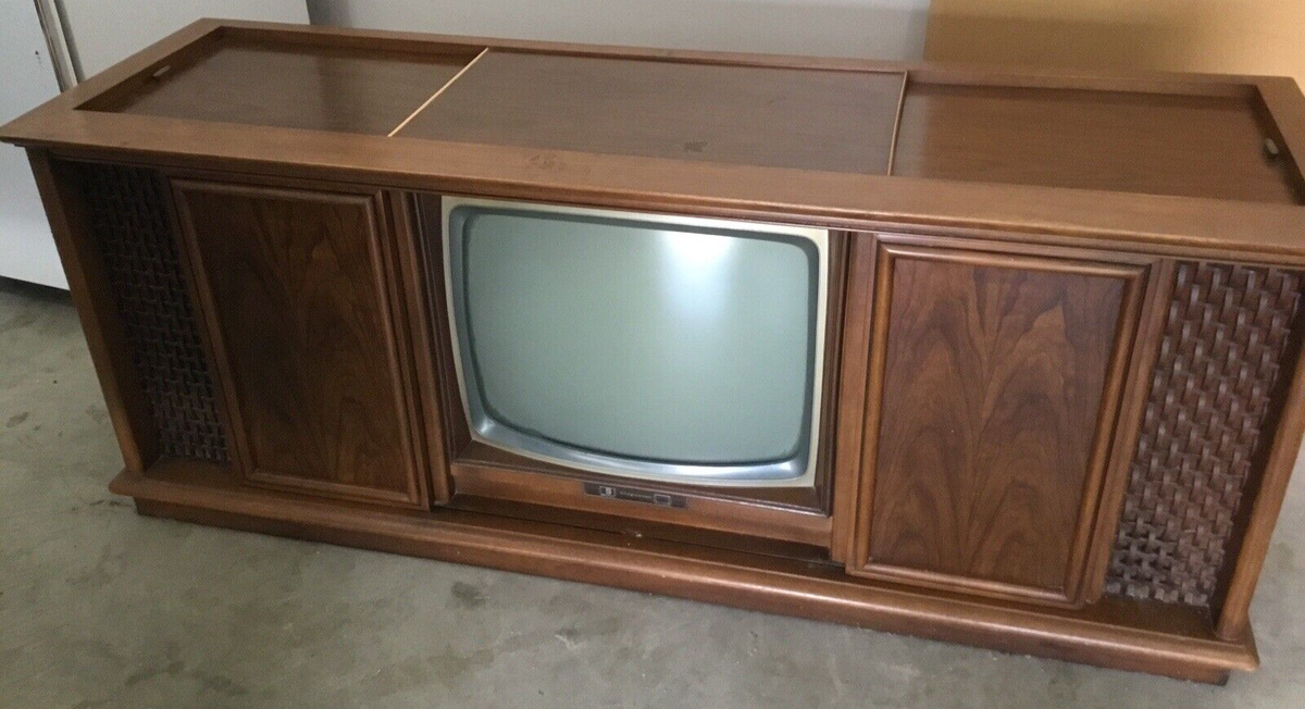 1960s Magnavox Astro Sonic Walnut Console Stereo Record Player TV