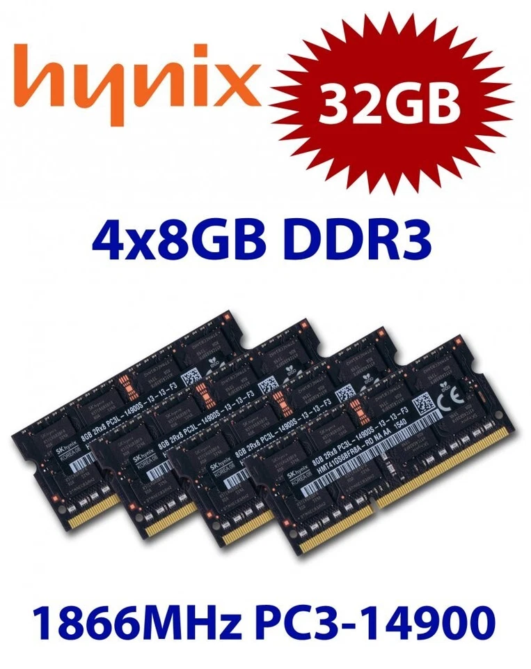 HYNIX 4x 8GB 32GB DDR3L RAM 1866 Mhz / 1867 MHz für Apple iMac 17,1 Late 2015