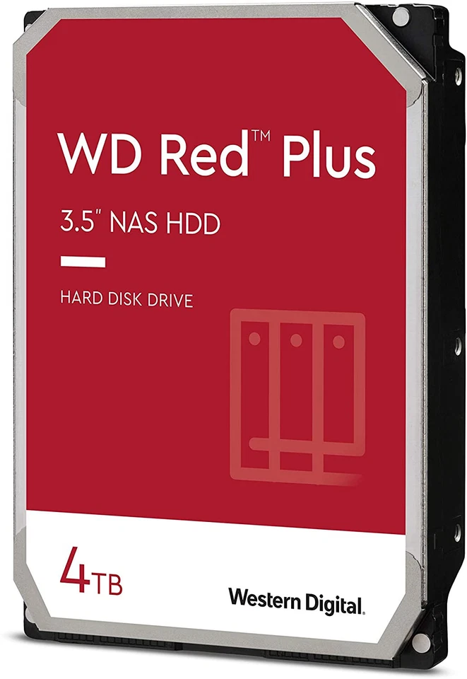 Western Digital HARD Disk  4TB WD40EFPX RED PLUS 5400 RPM NAS SATAIII 256 MB CMR