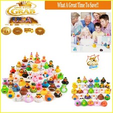 30-Pack Rubber Ducks for Kids Bath Toys Party Favors Assortment Multicolor 2.3"