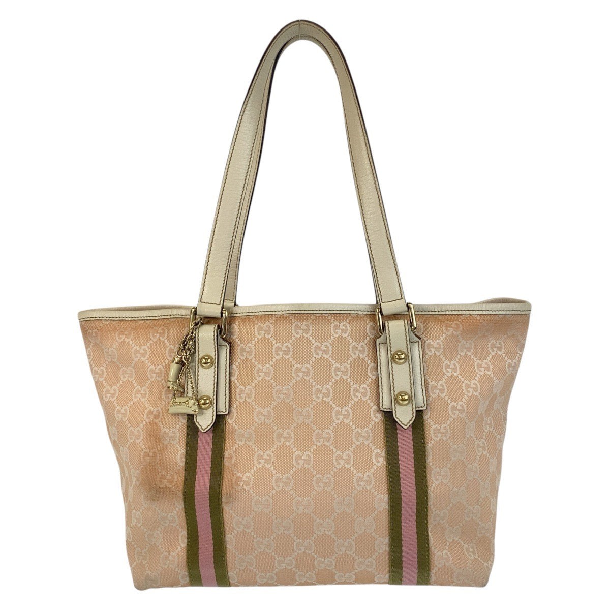 Gucci Gg Canvas/Leather Sherry Line 2Way Tote Bag 137396 Women Pink One Size