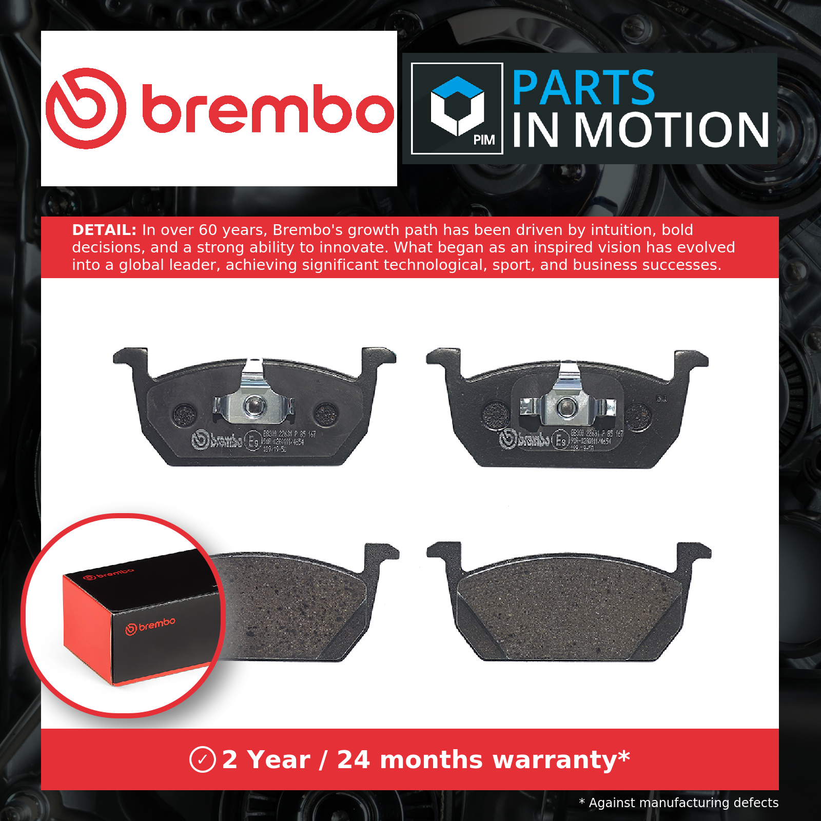 Front BREMBO P 85 167 Brake Pad Set, disc brake for AUDI,SEAT,SKODA,SKODA (SVW), - Image 5