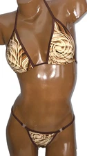 New exotic pole dancer costume V back thong bikini A/B cup