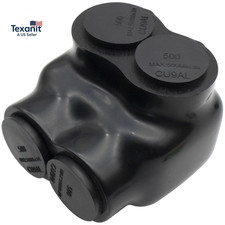4Awg-500Kcmil Wire Range Black Insulated In-Line Splice Connector Single Side 2