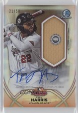 2020 Bowman Chrome 2019 AFL Fall Star Relics 21/50 Trey Harris Auto 0kr0