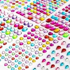 Gem Stickers 1200 Self Adhesive Jewel for Crafts Sparkly Flatback Rhinestone...