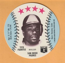 Tito Fuentes San Diego Padres 1976 Isaly Discs #15