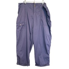Time and Tru High Rise Cargo Blue Capri Pants Size 14 Outdoors Timeless Casual
