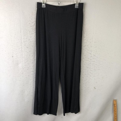 Eileen Fisher Pants Womens Petite Small Black Wide Leg Pull On Stretch