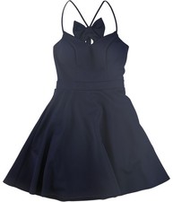 City Studio Womens Bow A-line Dress, navy, Juniors, 15