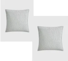 NWOT QUINCE EUROPEAN LINEN  COTTON STITCH EURO PILLOW SHAM SET (2) 26 X 26  MIST