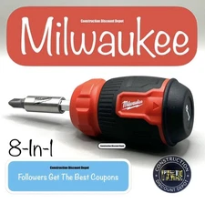 Milwaukee 8-In-1 Compact Multi-Bit Screwdriver 48-22-2910