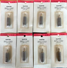 (8) 1/4" 6.35mm Female Jack - 1/8" 3.5mm Male TS Mono Adapter Mic Guitar Headset
