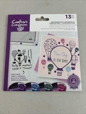 Crafters Companion Hot Air Balloons In Flight Photopolymer 13pc Stamp Set New