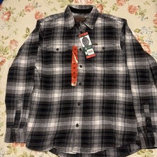 NEW Orvis Men  s 100 Cotton Button Up Heavyweight Flannel Shirt Size Medium