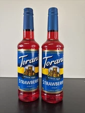 Lot 2 Torani Sugar Free Syrup Strawberry Zero-Calorie Flavoring Drinks 25.4 oz