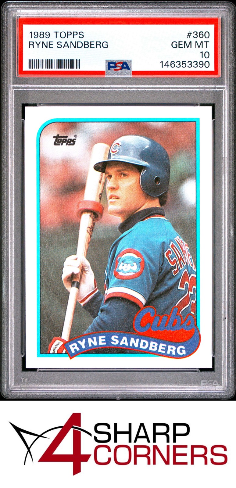 1989 TOPPS #360 RYNE SANDBERG CUBS HOF PSA 10