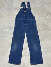 Vintage OshKosh B'gosh Overalls Boys Large Blue Denim Vestbak Union Made 80s