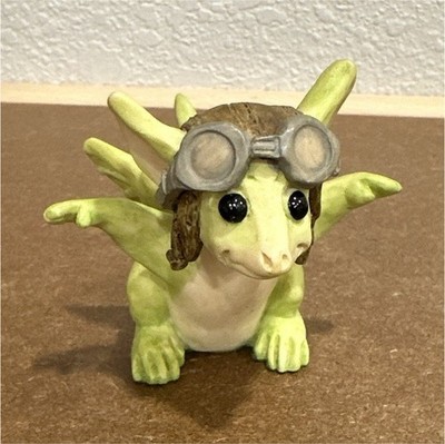 Flambro Pocket Dragons Zoom Zoom Green Resin Figurine by Rachael Ochs 1999