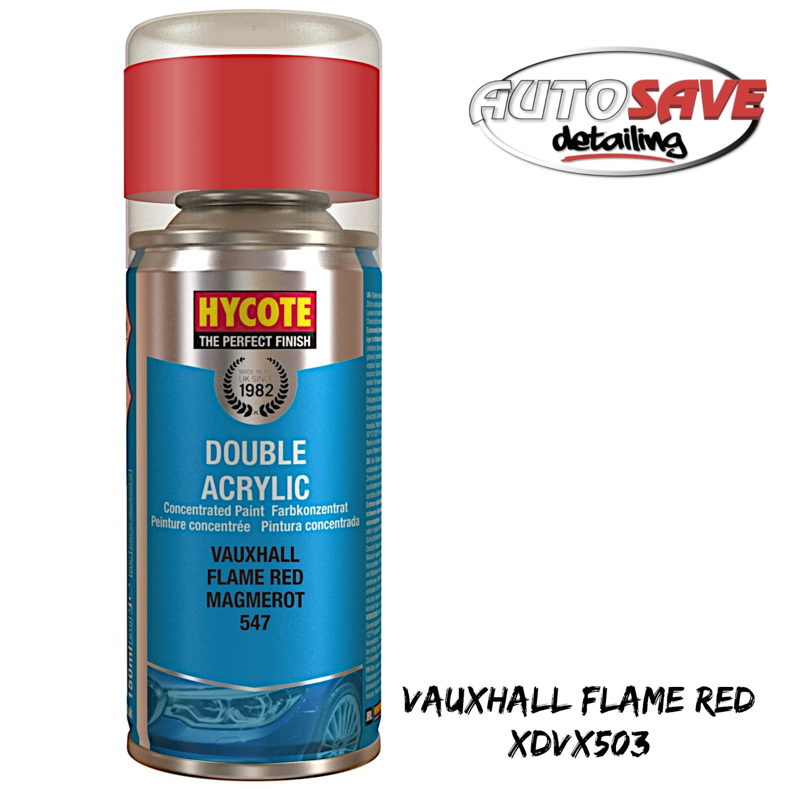 Hycote - Vauxhall Flame Red Spray Paint - 150ml XDVX503 Aerosol