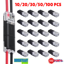 50/100pcs H2 2Pin Plug-in Wire Connector Nylon Copper Quick Terminal Block