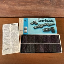 Vintage 1970 Milton Bradley Halsam Double 9 Dominoes, USA Made, Dragon