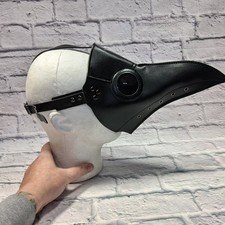 Black Plague Doctor Mask Long Nose Bird Beak Plague Steampunk Goth Halloween
