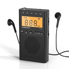 Portable Small Radio Loud Speaker Headphone Jack LCD Screen Battery Powered