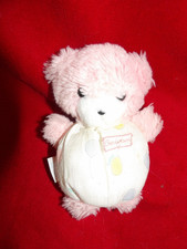 Doudou  Peluche Boulgom Ours Grelot Blanc Rose Ballon 16  cm