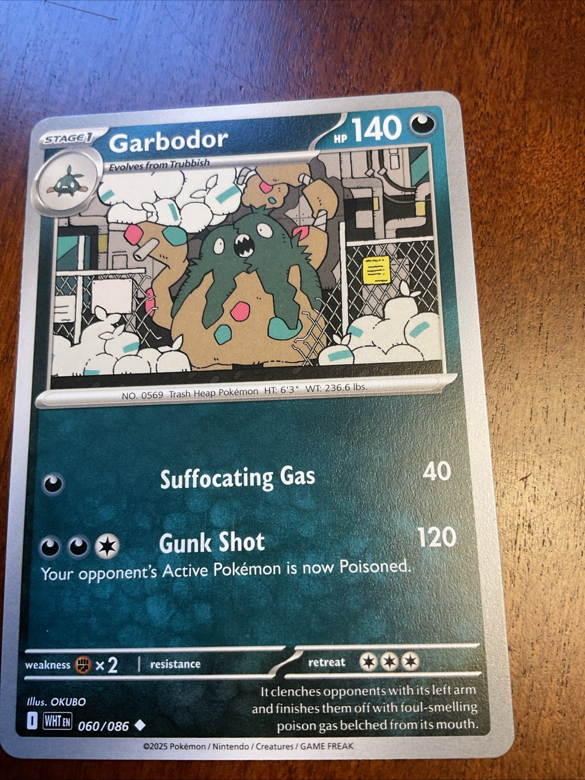 Garbodor 060/086 White Flare Regular Pokemon TCG Card