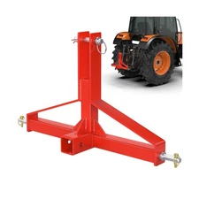 3 Point Hitch 2” Receiver, Red Tractor Mover Drawbar Hitch, 3 Pt Quick Hit