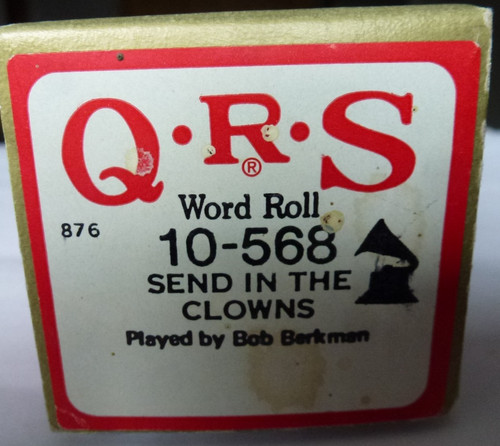 PIANOLA WORD ROLL. SEND IN THE CLOWNS (Barbra Streisand) P/B BOB BERKMAN