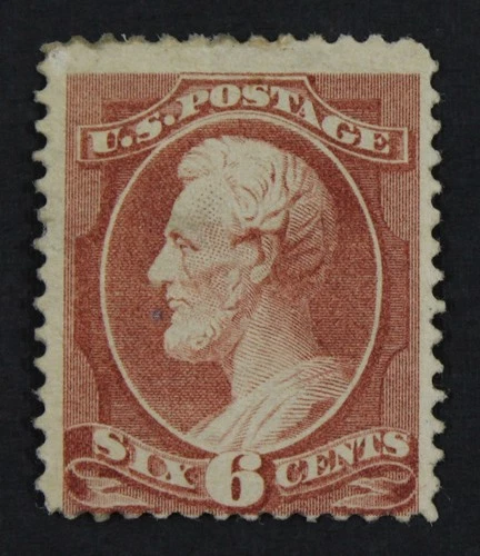 CKStamps: US Stamps Collection Scott#208 6c Lincoln Mint H OG Gum Dist Spot Thin