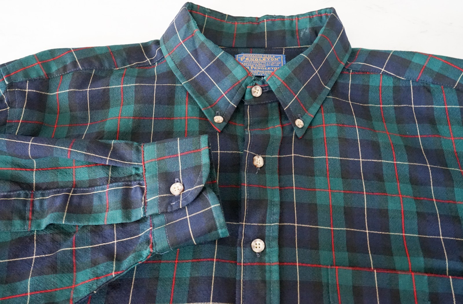 Pendleton Men Wool Plaid Windowpane Button Up shi… - image 5