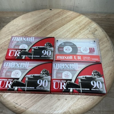 NEW Lot Of 4 Maxwell UR 90min, Normal Bias, IEC Type I, Blank Audio Cassettes(o)