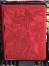 Giovanni Mewtwo Team Rocket Laser Engrave Zipper 4-9-12 Slot Binder Pokemon
