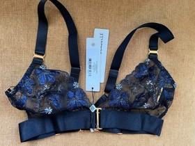 BORDELLE - Vita Triangle Bra / Thong set - Black - BNWT Sz S