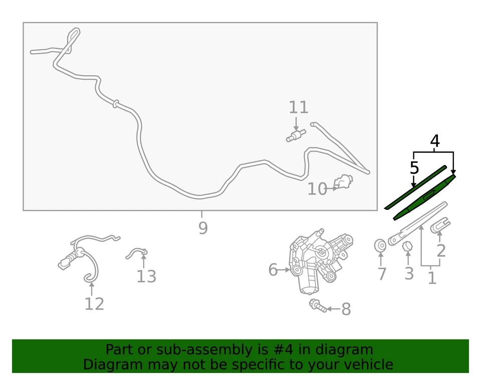 Genuine OEM Back Glass Wiper Blade 2022-2025 Mitsubishi Outlander 8253A356 - Image 2 of 2