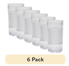 6 Pack Clear Acrylic Diamond Texture Tumblers 20 oz Tall Drinking Cups