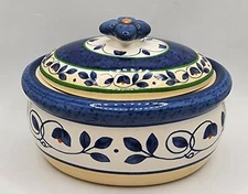 VTG Handpainted Sugar Bowl/Trinket Dish With Lid