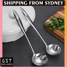 Stainless Steel Soup Fat Oil Separator Ladle Long Kitchen Utensil Cooking Spoon