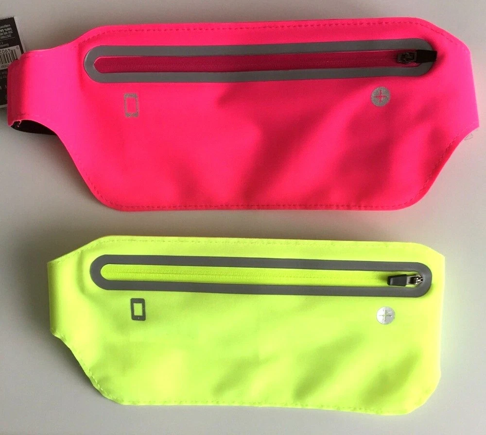 Belt Bag Neon Colors Holds Phone Cards Keys Money Zip Close Adjustable Belt NWT