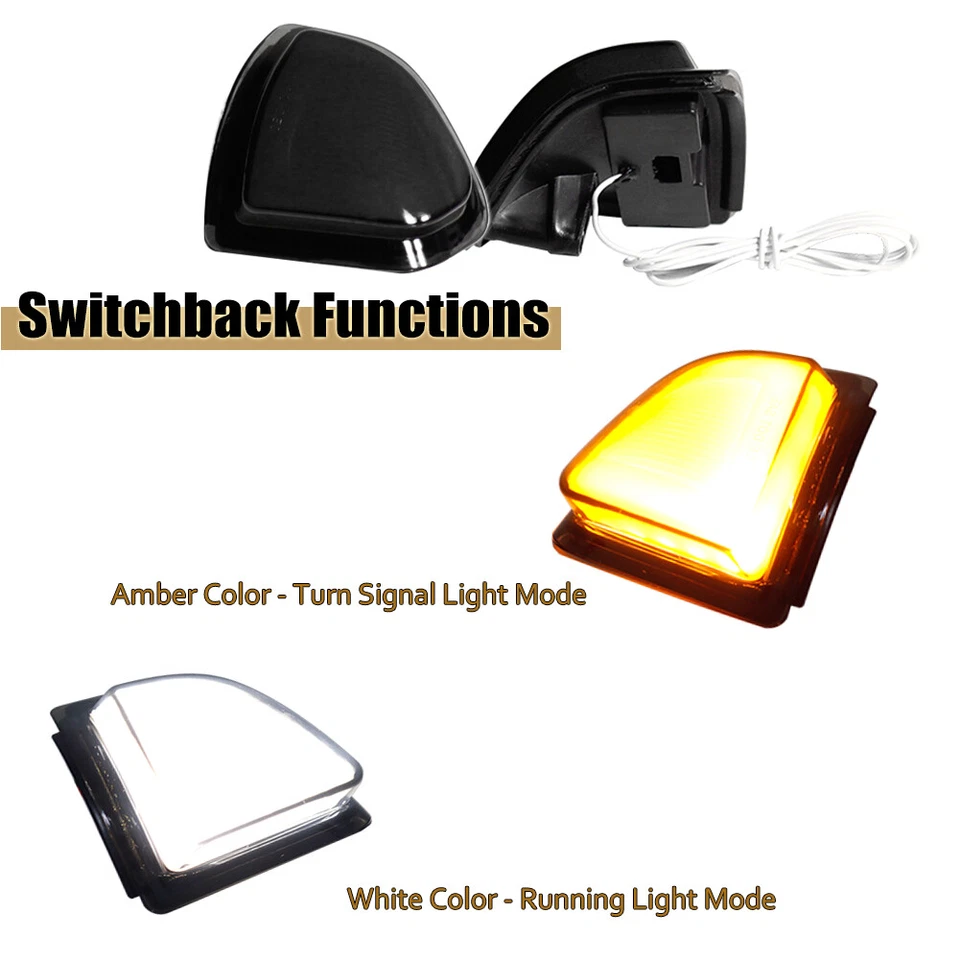 Smoked Switchback LED Side Mirror DRL Signal Lights For Dodge Ram 1500 2500 3500 - Image 3 of 4