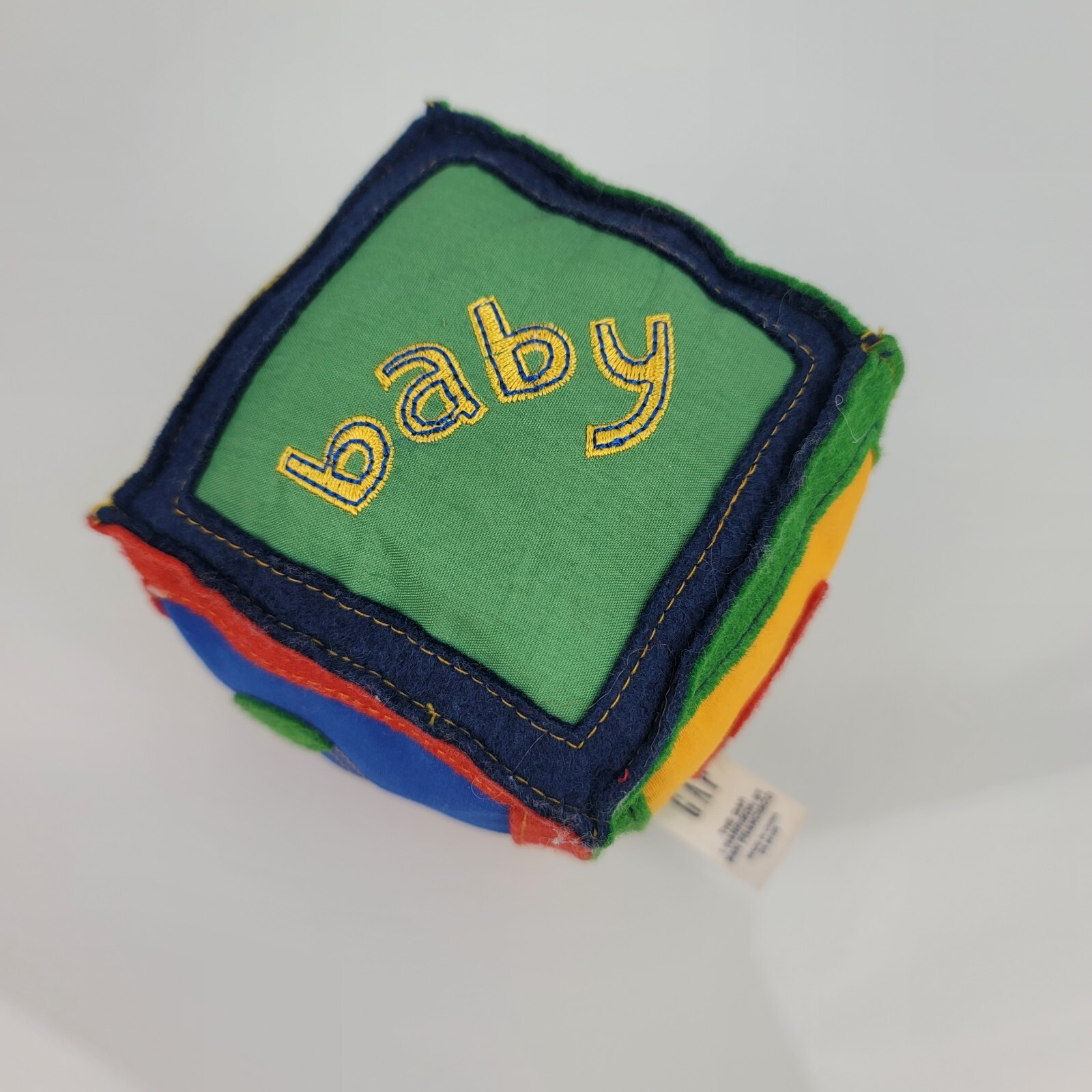 Vintage Baby Gap Square Baby Block Felt Rattle Toy Airplane Air Plane ...